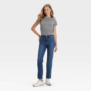 Women's High-Rise Straight Jeans - Universal Thread™ Medium Wash 8